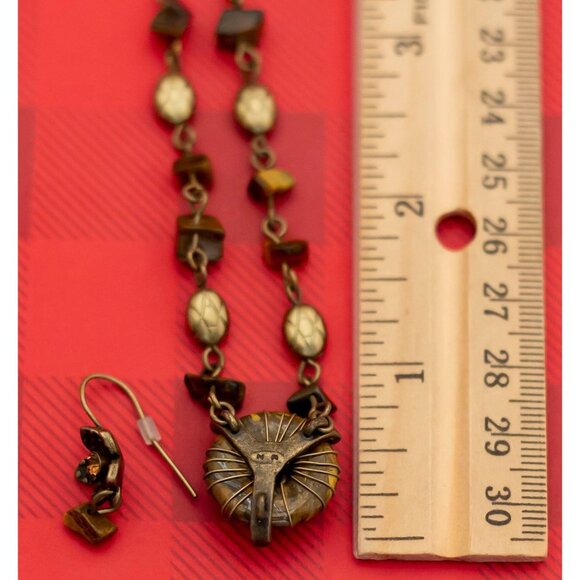 Vintage Floral Gold Tone Earrings and Pendant Necklace by Avon 18 Inches - O17 - Picture 4 of 4